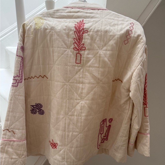 Zara Cream Embroidered Women's Jacket - Picture 2 of 7